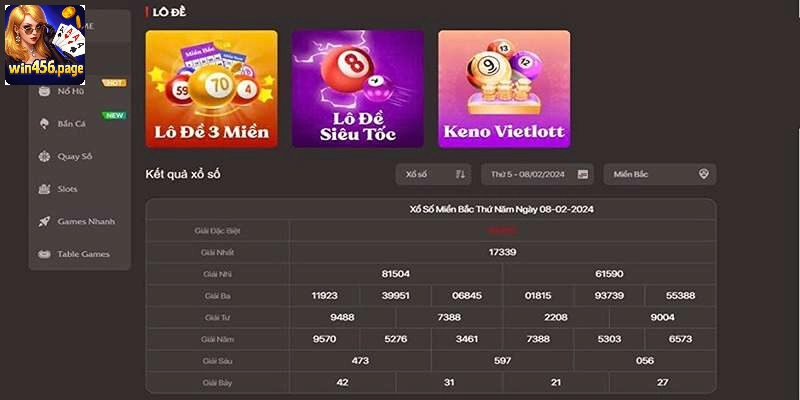 Tổng hợp các loại hình xổ số được yêu thích tại WIN456